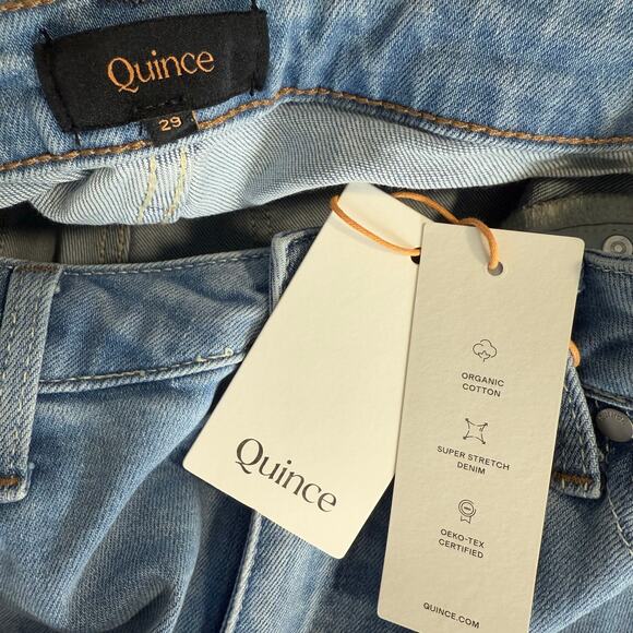 Quince Stretch High Rise Straight Jeans, Frosted Blue, 29/28 - Picture 5 of 7